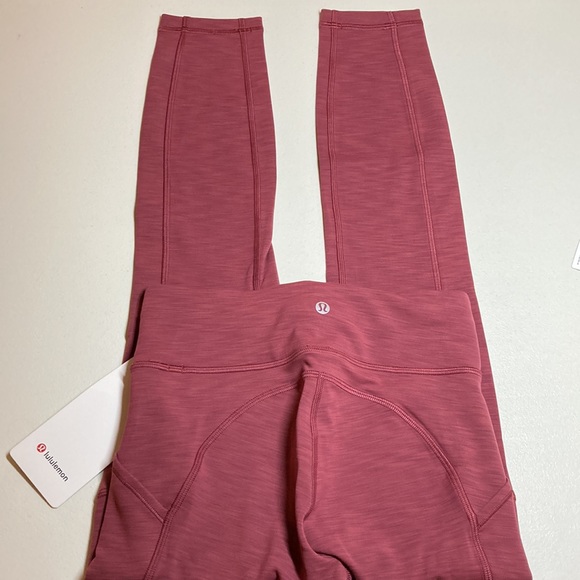 🎈Lululemon Invigorate tights 25” (7/8) Heathered Mulled Wine Red 4 - Picture 10 of 14